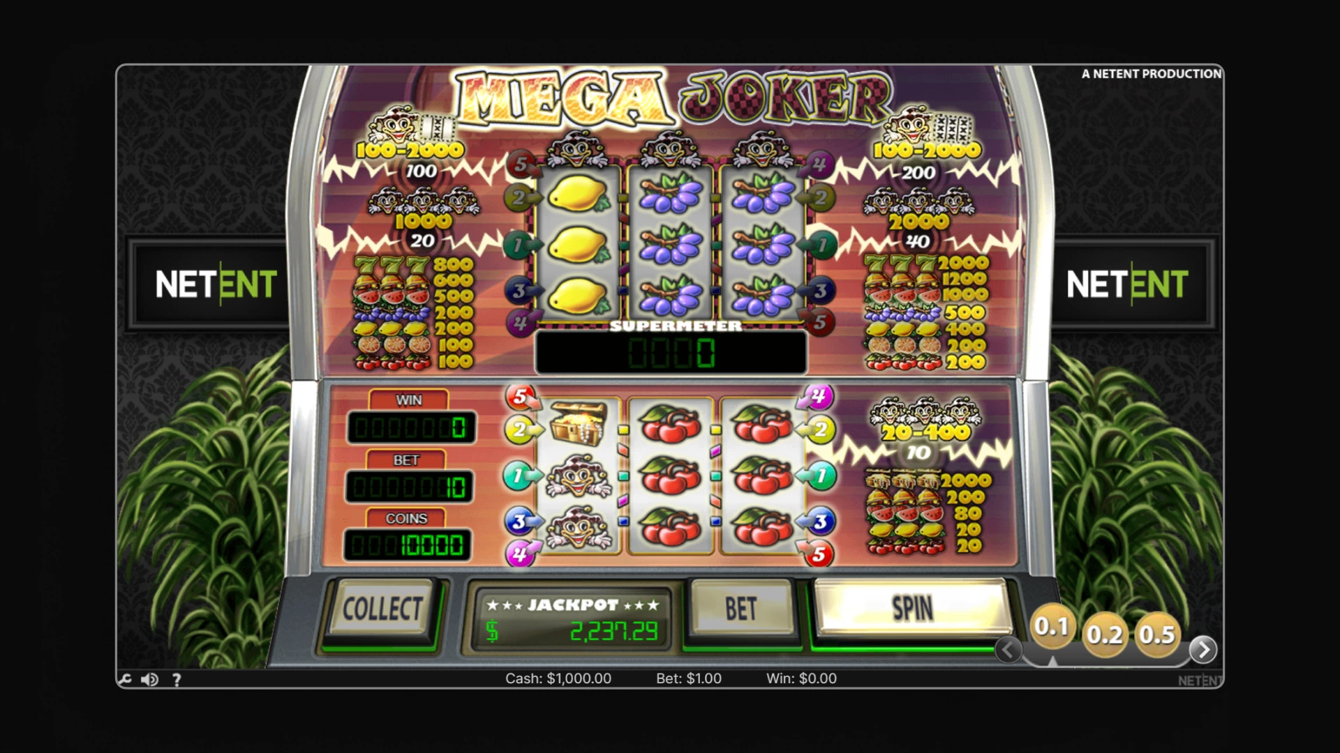Mega Joker slot screenshot